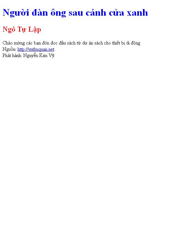 Bìa truyện Người đàn ông sau cánh cửa xanh