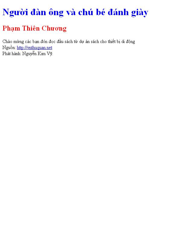 Bìa truyện Người đàn ông và chú bé đánh giày