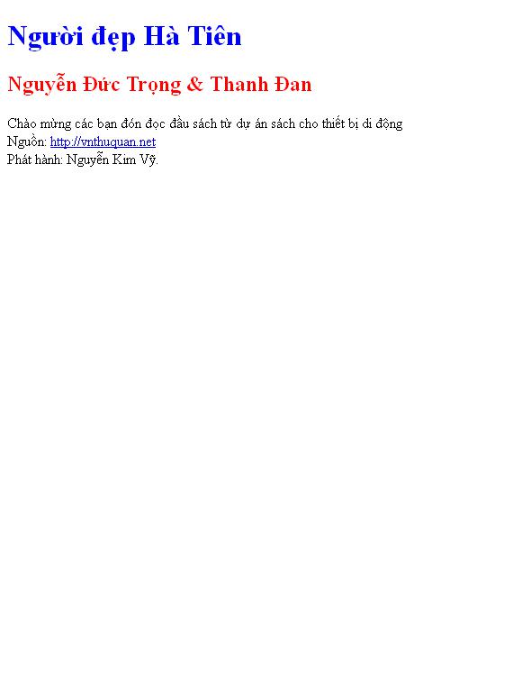 Bìa truyện Người đẹp Hà Tiên