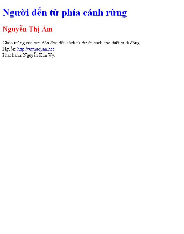 Bìa truyện Người đến từ phía cánh rừng
