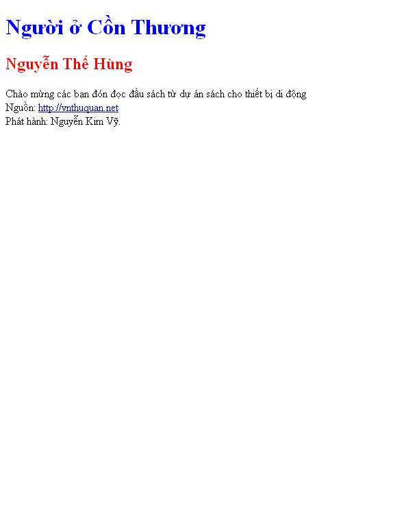 Bìa truyện Người ở Cồn Thương
