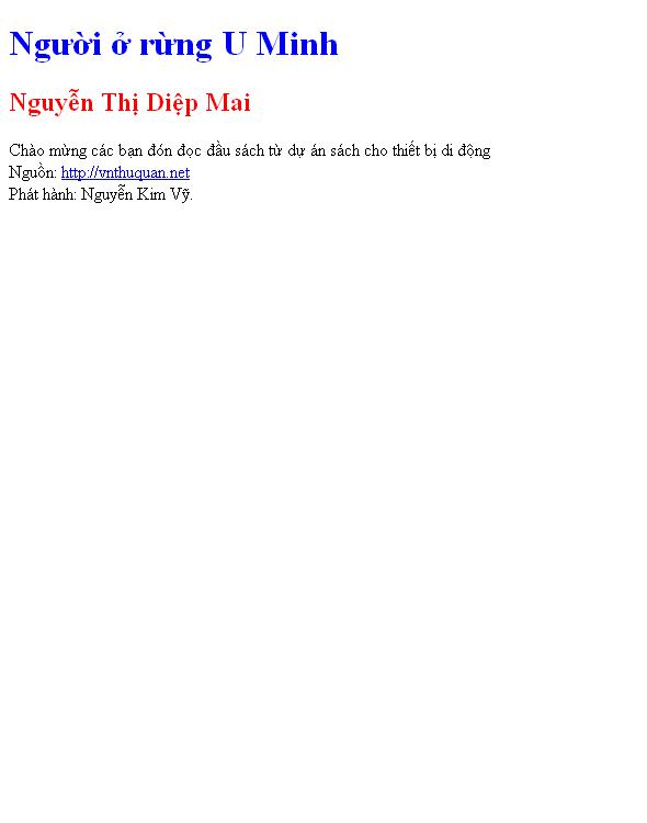 Bìa truyện Người ở rừng U Minh
