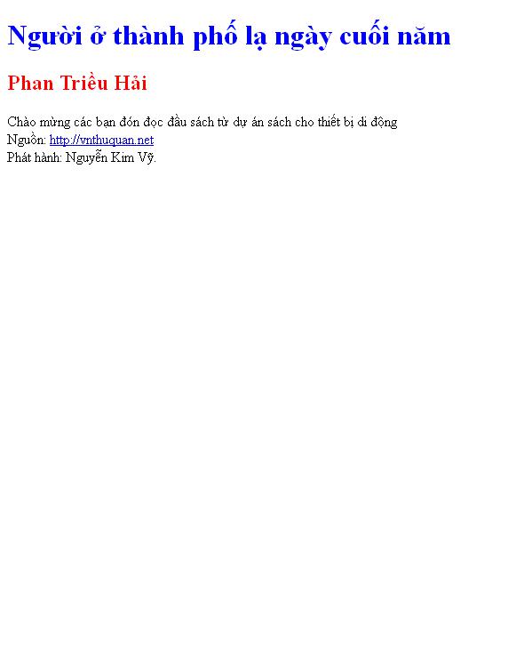 Bìa truyện Người ở thành phố lạ ngày cuối năm
