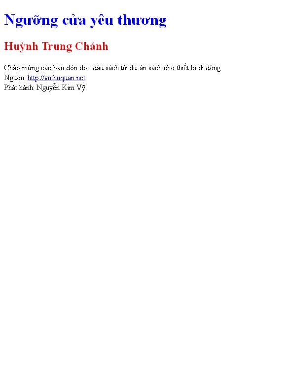 Bìa truyện Ngưỡng cửa yêu thương