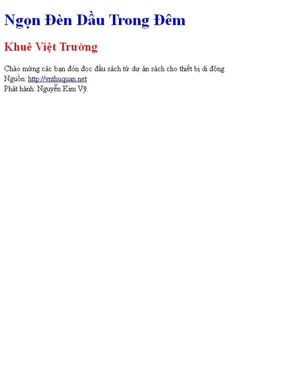 Bìa truyện Ngọn Đèn Dầu Trong Đêm