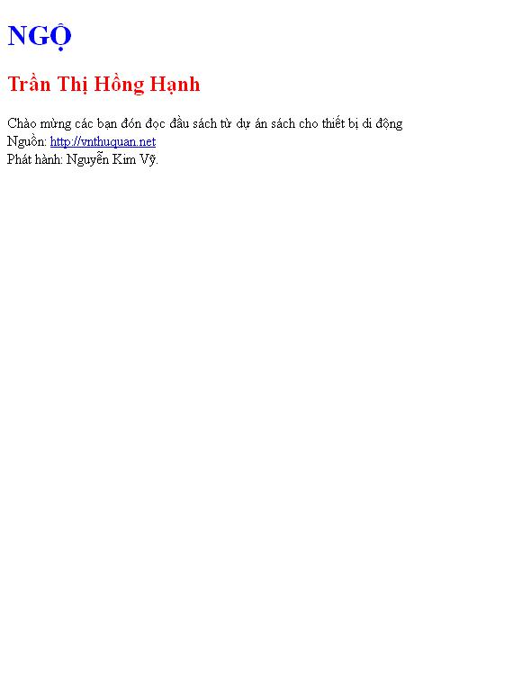 Bìa truyện NGỘ