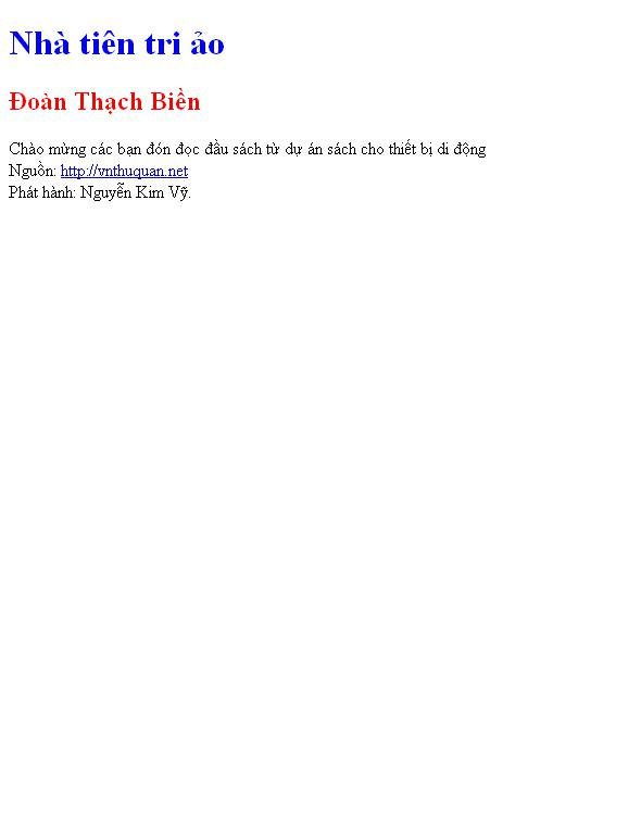 Bìa truyện Nhà tiên tri ảo