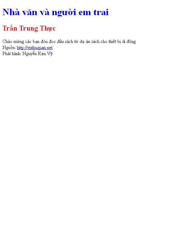 Bìa truyện Nhà văn và người em trai