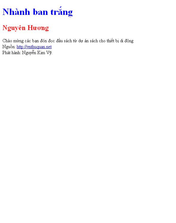 Bìa truyện Nhành ban trắng