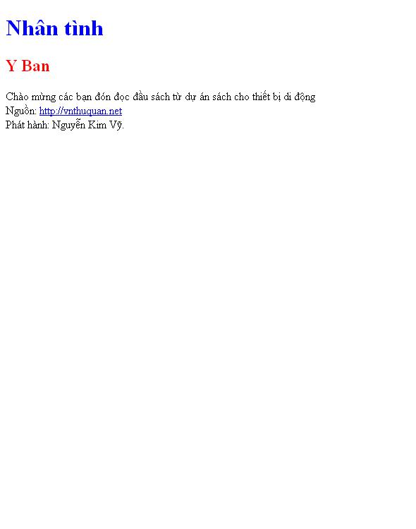 Bìa truyện Nhân tình