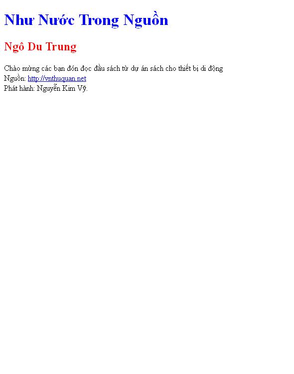 Bìa truyện Như Nước Trong Nguồn