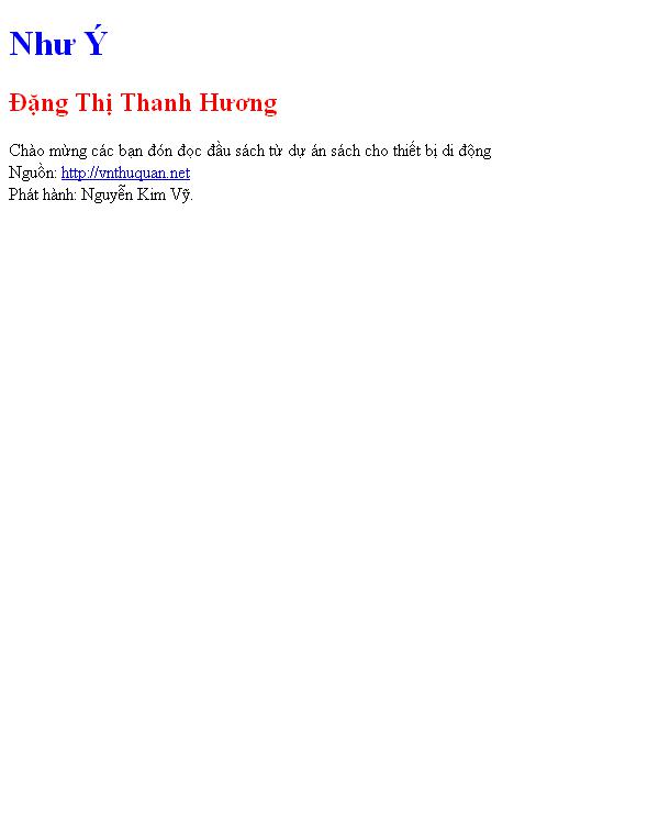 Bìa truyện Như Ý