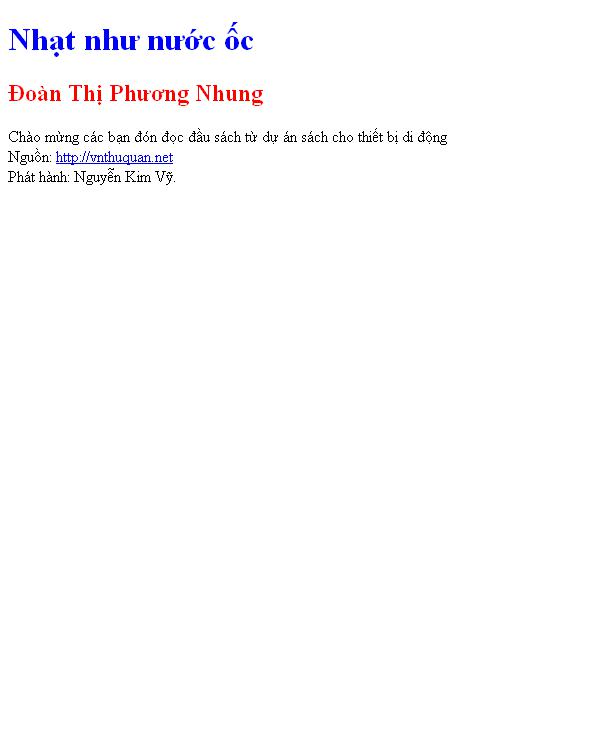 Bìa truyện Nhạt như nước ốc