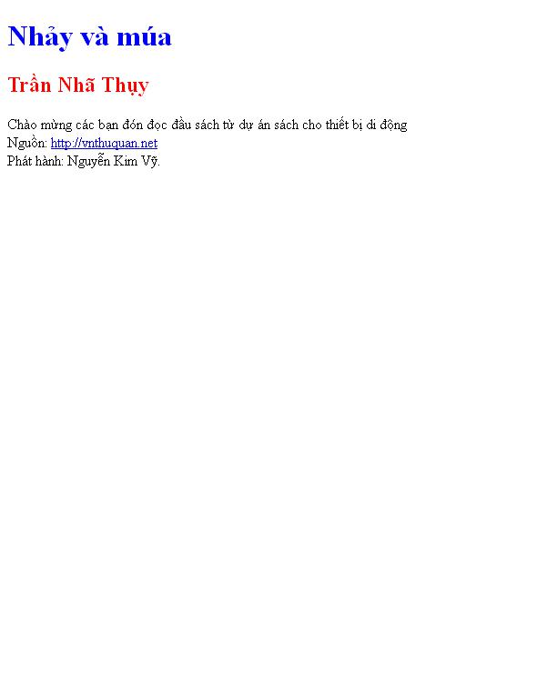Bìa truyện Nhảy và múa