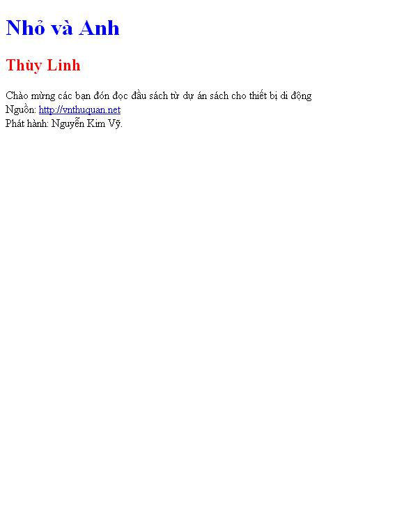 Bìa truyện Nhỏ và Anh