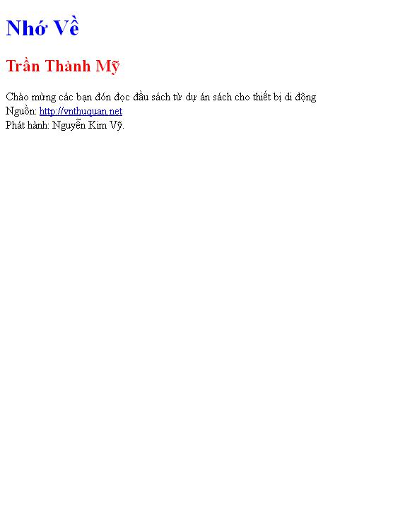 Bìa truyện Nhớ Về