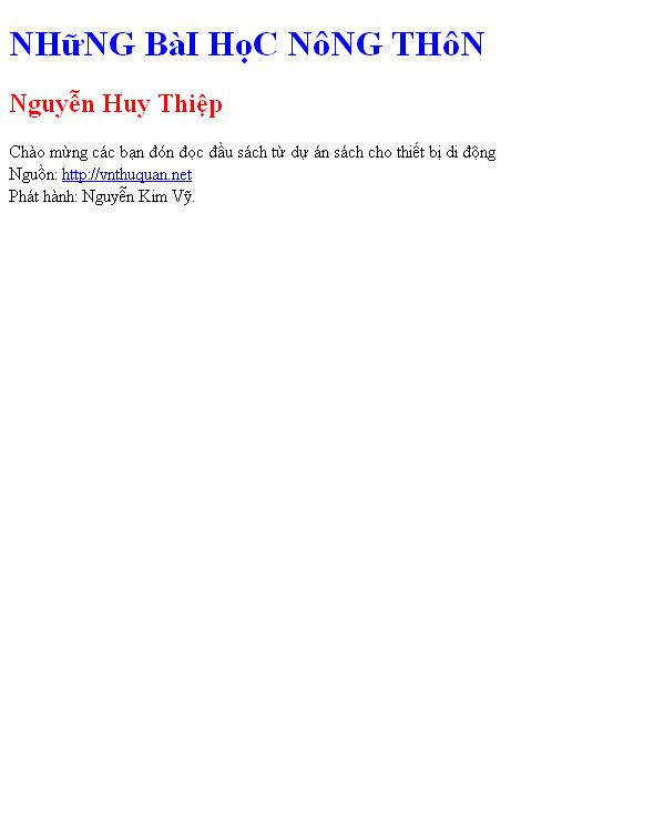 Bìa truyện NHữNG BàI HọC NôNG THôN