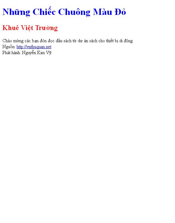 Bìa truyện Những Chiếc Chuông Màu Đỏ