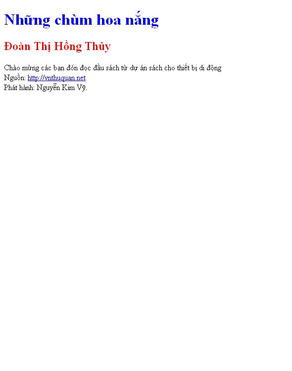 Bìa truyện Những chùm hoa nắng