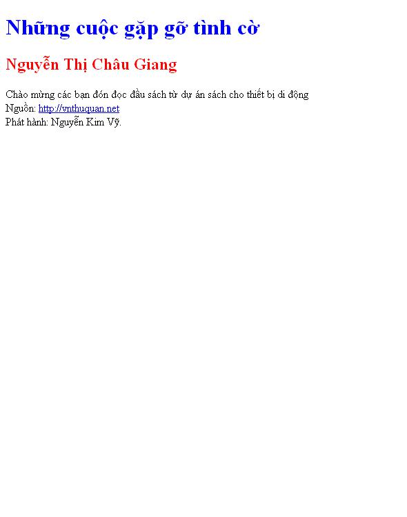 Bìa truyện Những cuộc gặp gỡ tình cờ