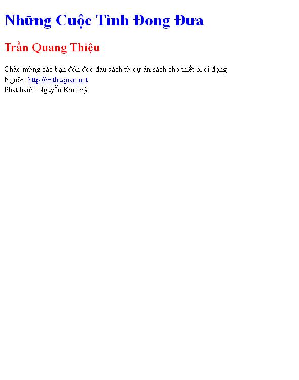 Bìa truyện Những Cuộc Tình Đong Đưa