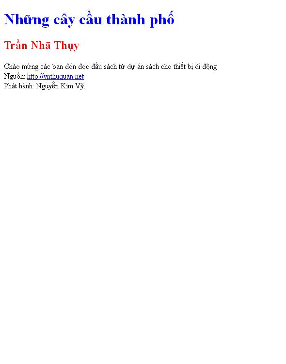 Bìa truyện Những cây cầu thành phố