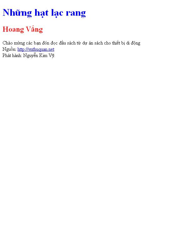 Bìa truyện Những hạt lạc rang