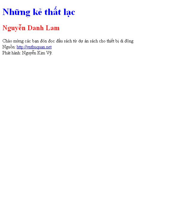 Bìa truyện Những kẻ thất lạc