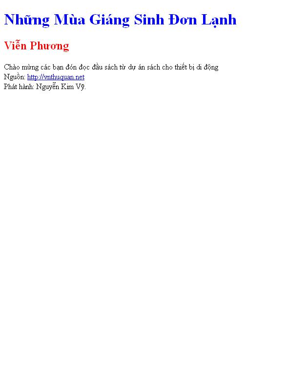 Bìa truyện Những Mùa Giáng Sinh Đơn Lạnh