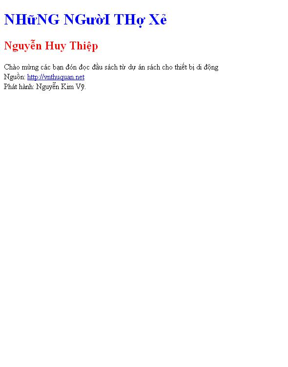 Bìa truyện NHữNG NGườI THợ Xẻ
