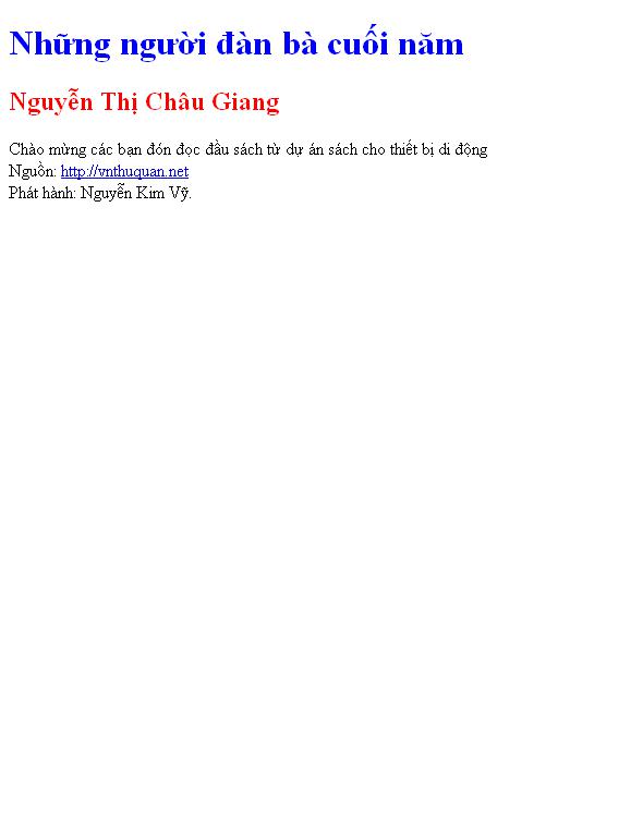 Bìa truyện Những người đàn bà cuối năm