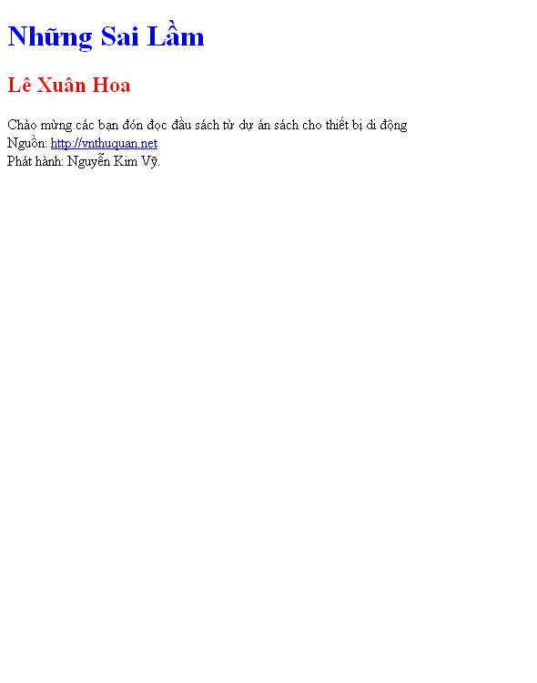 Bìa truyện Những Sai Lầm