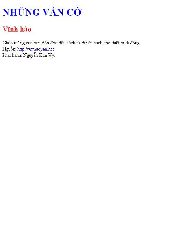 Bìa truyện NHỮNG VÁN CỜ