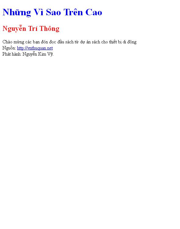 Bìa truyện Những Vì Sao Trên Cao