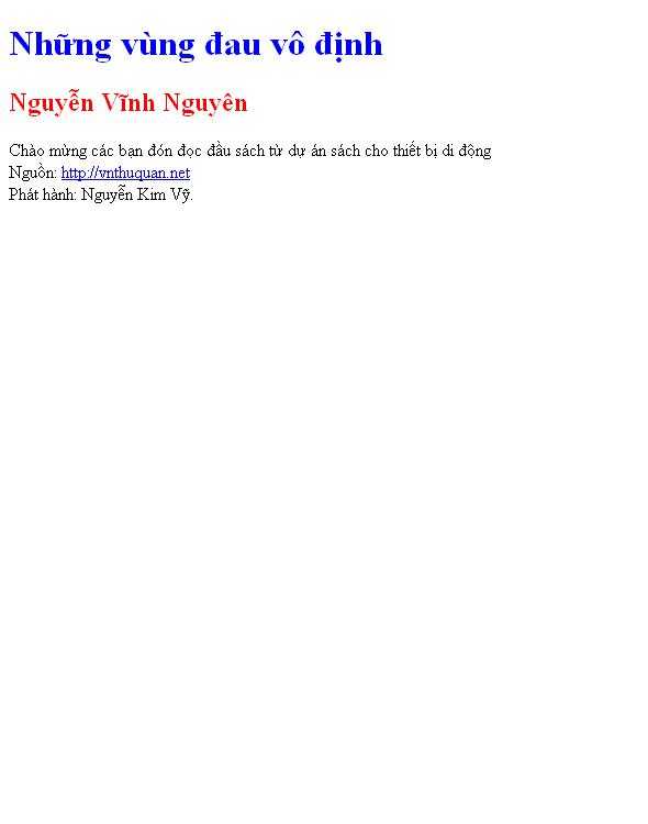 Bìa truyện Những vùng đau vô định