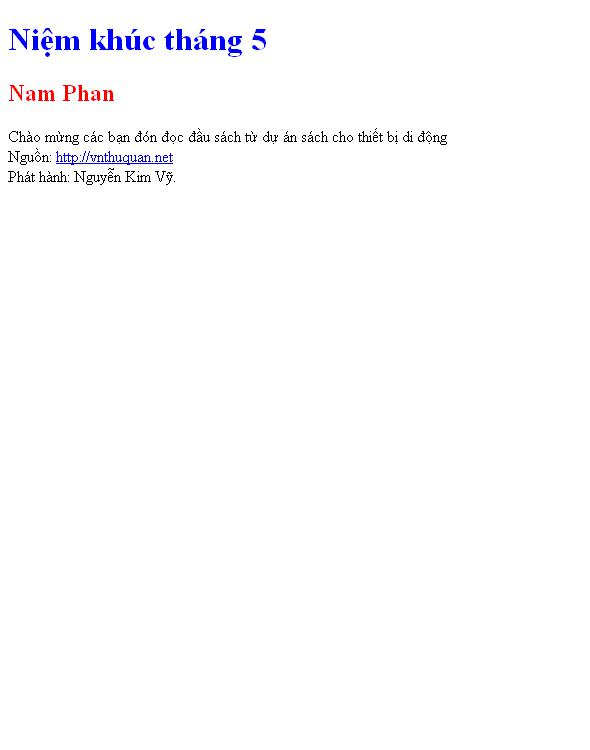 Bìa truyện Niệm khúc tháng 5