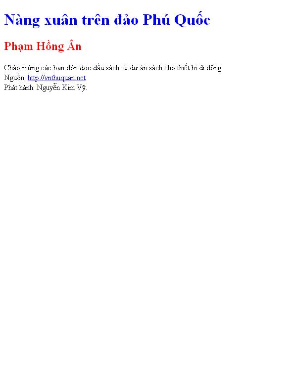Bìa truyện Nàng xuân trên đảo Phú Quốc