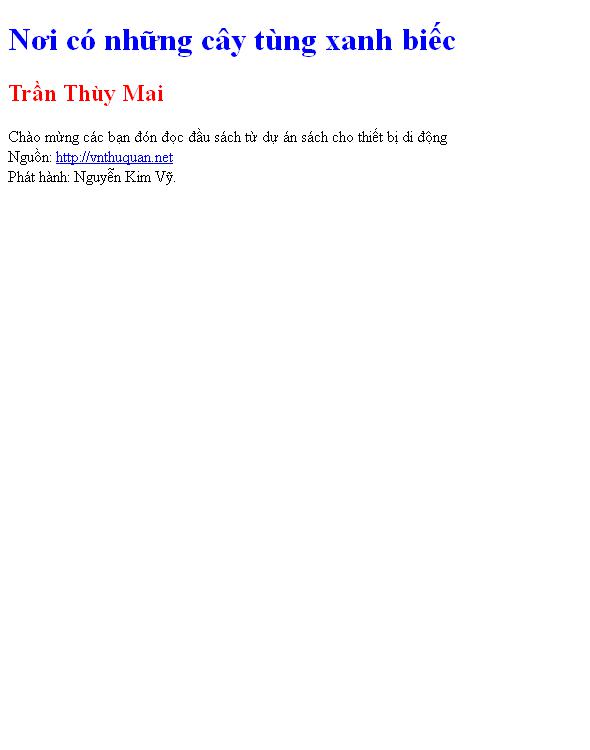 Bìa truyện Nơi có những cây tùng xanh biếc
