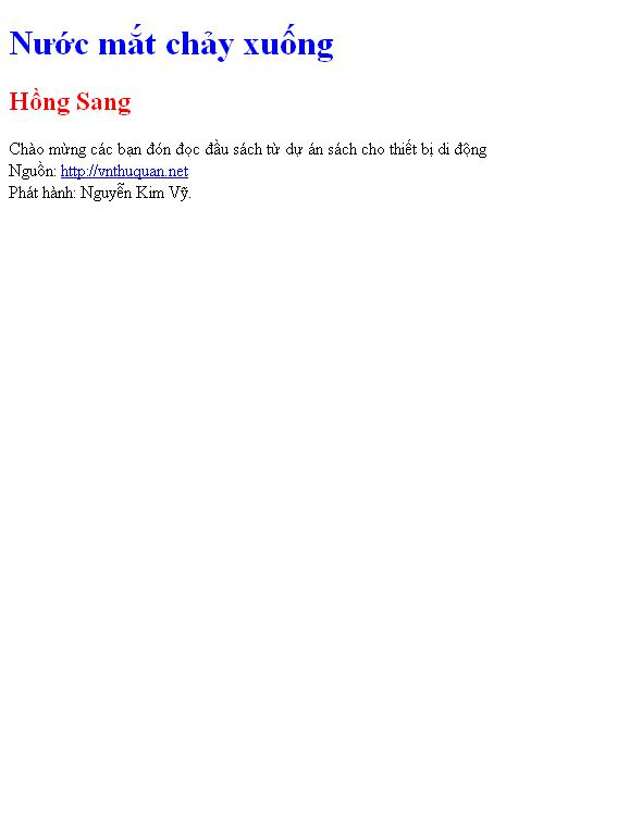 Bìa truyện Nước mắt chảy xuống