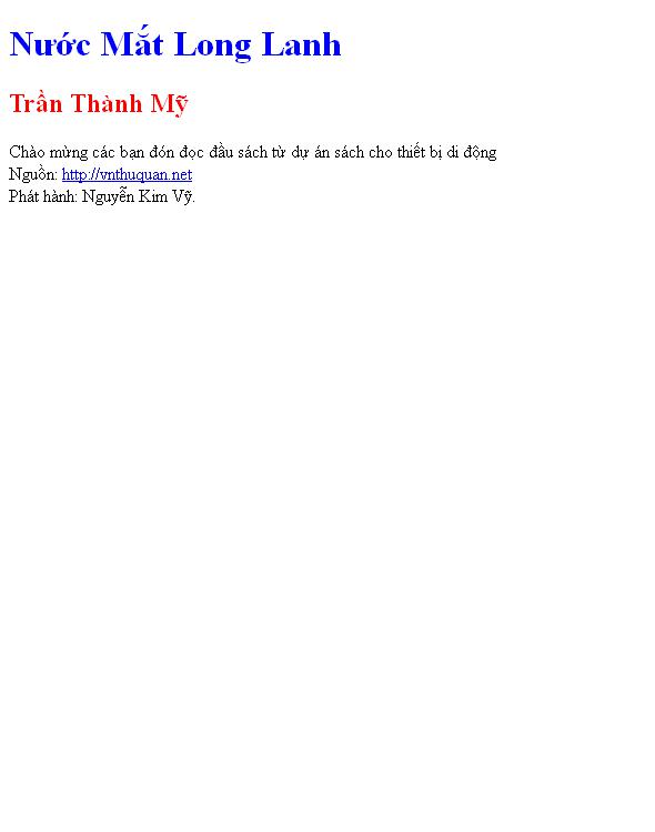 Bìa truyện Nước Mắt Long Lanh