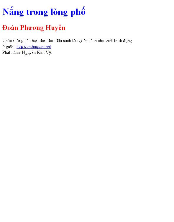 Bìa truyện Nắng trong lòng phố