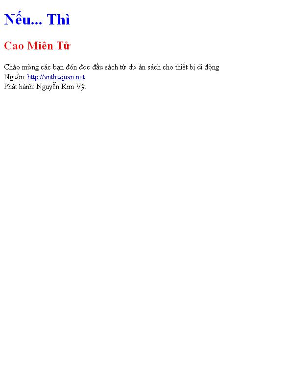 Bìa truyện Nếu... Thì