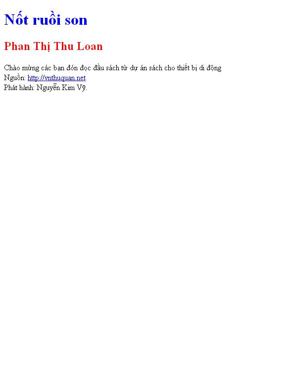 Bìa truyện Nốt ruồi son