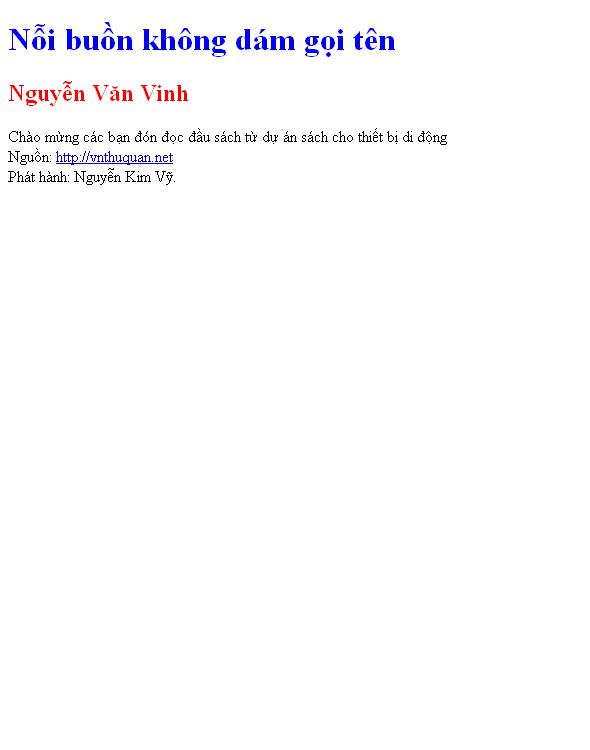 Bìa truyện Nỗi buồn không dám gọi tên