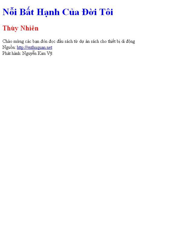 Bìa truyện Nỗi Bất Hạnh Của Đời Tôi