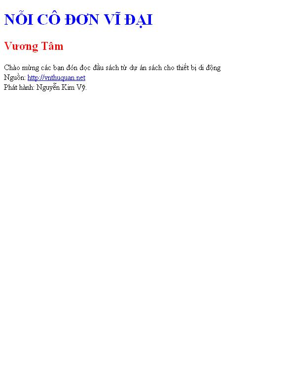Bìa truyện NỖI CÔ ĐƠN VĨ ĐẠI
