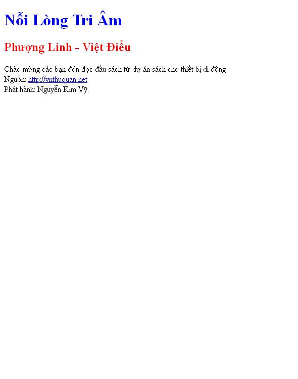 Bìa truyện Nỗi Lòng Tri Âm