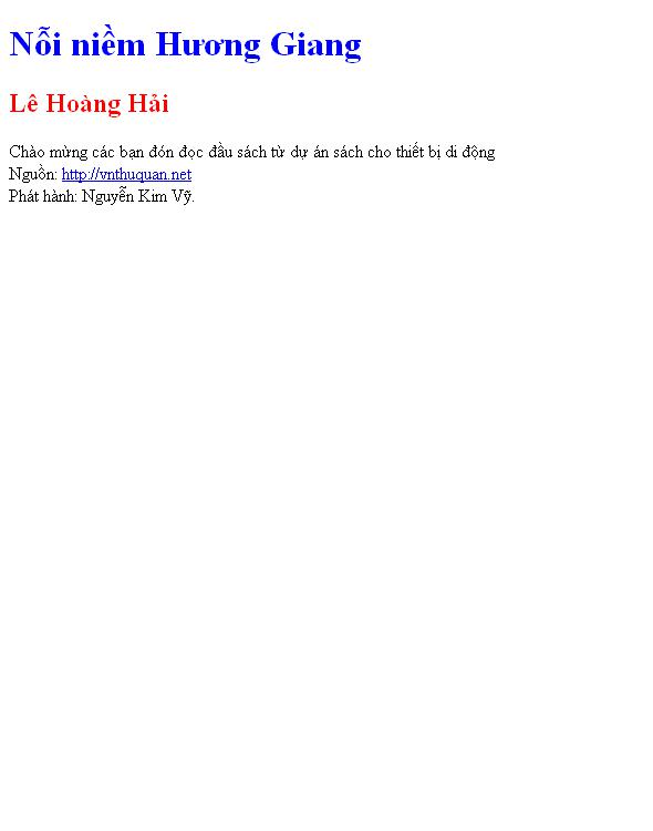 Bìa truyện Nỗi niềm Hương Giang