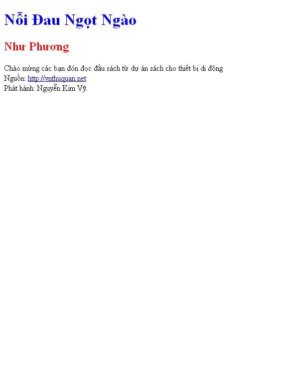 Bìa truyện Nỗi Đau Ngọt Ngào