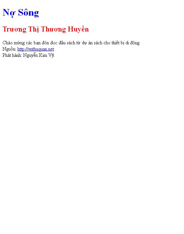 Bìa truyện Nợ Sông